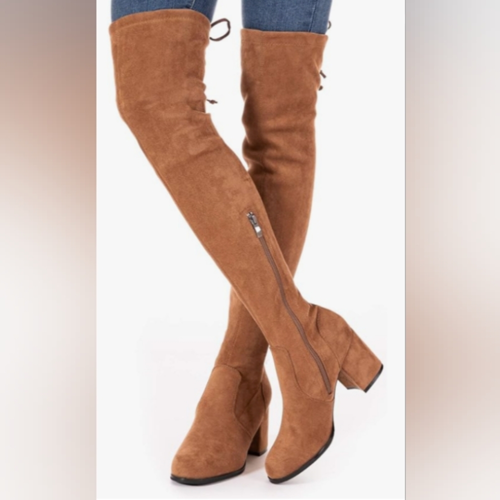 New women’s Sz 7 over the knee block heels boots